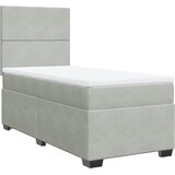  Box spring krevet s madracem svjetlosivi 90x190 cm baršunasti | shoptok.hr