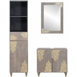  Set ormarića za kupaonicu Zidne 3 pcs Siva Čvrsto drvo manga | shoptok.hr