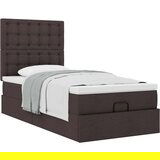 vidaXL Otomanski posteljni okvir z vzmetnico rjav 80x200 cm blago, (21608237) | Shoptok.si
