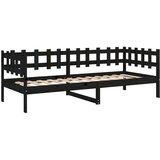  Dnevna postelja črna 90x190 cm trdna borovina, (20723893) | Shoptok.si