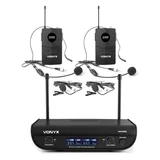 Vonyx WM82B Digital, 2-kanalni sustav UHF bežičnih mikrofona, 2 x headset mikrofon, 50 m, futrola
