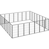  Ograda za pse s 28 panela crna 50 x 100 cm čelik obložen prahom | shoptok.hr