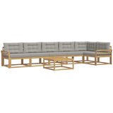  Set vanjskih sofa 7 kom. Bijela i svjetlosiva Poliester | shoptok.hr