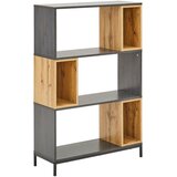 CARRYHOME regal 80/121,1/30 cm črna, barve hrasta, temno siva | Shoptok.si