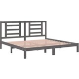  Posteljni okvir siv iz trdne borovine 200x200 cm, (20643261) | Shoptok.si