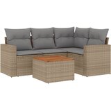  5-dijelni set vrtnih sofa s jastucima bež od poliratana | shoptok.hr
