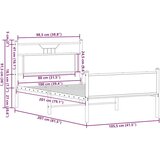 vidaXL Posteljni okvir brez vzmetnice hrast 100x200 cm inženirski les | Shoptok.si
