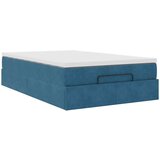vidaXL Otomanski posteljni okvir z vzmetnico moder 120x200 cm žamet | Shoptok.si