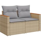 vidaXL 13-delni vrtni kavč z blazinami bež poli ratan akacija | Shoptok.si