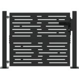 vidaXL Vrtna vrata Črna 105 x 100 cm Jeklo s prašnim premazom | Shoptok.si