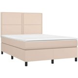  Box spring postelja z vzmetnico kapučino 140x200cm umetno usnje, (20895885) | Shoptok.si