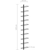 vidaXL Zidni stalak za vino za 10 boca crni metalni | shoptok.hr