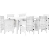  Set od 7 komada vrtni set za objedovanje s jastučićima bijeli poli ratan | shoptok.hr