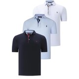 Dewberry TRIPLE SET T8582 MENS T-SHIRT-NAVY BLUE-WHITE-BABY BLUE | shoptok.hr