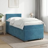 Boxspring krevet s madracem Tamno plava 90 x 200 cm Baršun | shoptok.hr
