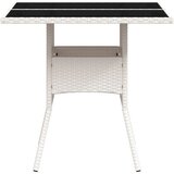  Vrtni stol sa staklenom pločom bijeli 80 x 80 x 75 cm poliratan | Eponuda.com