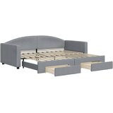  Dnevni krevet na razvlačenje svjetlosivi 90 x 200 cm od tkanine | shoptok.hr