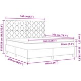  Krevet s opruga kutije s LED trakama Plava 160 x 200 cm tkanina | shoptok.hr
