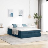  Otomanski krevet s madracem tamnoplavi 140x190 cm baršunasti | shoptok.hr