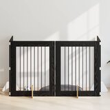  Vrata za pse s postoljem 4 pcs Crni hrast 80 x 100 cm | shoptok.hr