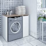Kondela Omara za pralni stroj, hrast artisan/bela, VLASTI | Shoptok.si