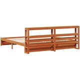  Krevetna konstrukcija s policom Vosak smeđa 200 x 200 cm | shoptok.hr