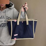 Venisymlis Modra Velika Platnena Ženska Torba, Naramna Za Prosti Čas, Šola, Nakupovanje, Potovanja, Žepi, (22070022) | Shoptok.si