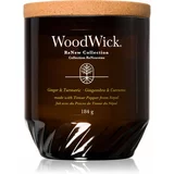 WoodWick Ginger & Turmeric dišeča sveča z lesenim stenjem 184 g