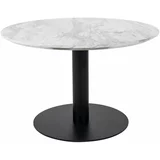 House Nordic Bijeli/crni okrugao stolić za kavu s pločom stola u mramornom dekoru 70x70 cm Bolzano –