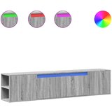Maison Chic Stenska TV omarica - TV stojalo - Televizijska omarica z LED lučkami siva sonoma 180x31x39,5 cm, (21700484) Cene
