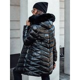 DStreet Kurtka zimowa damska pikowana z kapturem CRYSTAL czarna | shoptok.hr