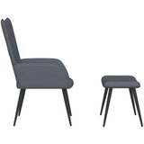  Stol za sproščanje s stolčkom temno siv žamet, (20935290) | Shoptok.si