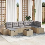 vidaXL 8-delni set vrtnih kavčev z blazinami bež poli ratan | Shoptok.si