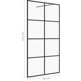 Pregrada za tuširanje s prozirnim staklom ESG 90 x 195 cm crna | shoptok.hr