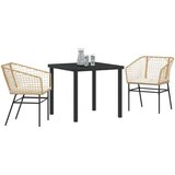  3-dijelni set za objed na otvorenom s jastučićima smeđi poli ratan | shoptok.hr