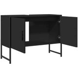 vidaXL kopalniška omarica za umivalnik črna 80x33x60 cm inženirski les | Shoptok.si