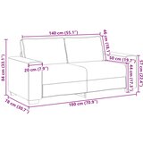  Dvosjed Sivi 180 cm Lažna koža | shoptok.hr