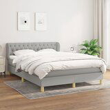 vidaXL Box spring posteljni z vzmetnico svetlo siv 140x190 cm blago Cene
