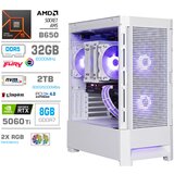 MEGA Računalnik MT S8 R5-9600X/RTX5060Ti/32GB-DDR5/2TB-4.0/750W/Brez OS/bela RGB, (5000130854) | Shoptok.si