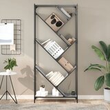 vidaXL Knjižna omara siva sonoma 79x30x180 cm inženirski les in kovina | Shoptok.si