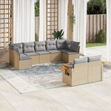 Maison Chic Seti vrtnega pohištva - Vrtna garnitura 9-delna z blazinami bež poli ratan, (21804560) | Shoptok.si