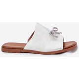 EVENTO Women's sandals on flat heel with decorative tying silver Norela | Shoptok.si