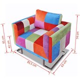 Motiv Kockasta Fotelja s Kromiranim Nogama Patchwork Dizajn Tkanina | shoptok.hr