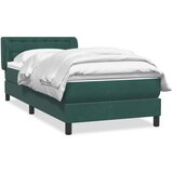 Maison Chic Box spring postelja - Vzmetna postelja z vzmetnico temno zelena 80x220 cm žamet SL24939, (21890968) | Shoptok.si