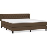  Box spring postelja z vzmetnico temno rjava 160x200 cm blago, (20898801) | Shoptok.si