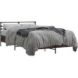 Furnova Posteljni okvir rjav hrast 120x200 cm inženirski les in kovina, (21941812) | Shoptok.si