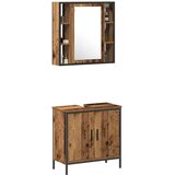  Set namještaja za kupaonicu Zidne 2 pcs Smeđa Konstruirano drvo | shoptok.hr