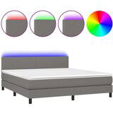  Box spring s madracem LED tamnosivi 180x200 cm tkanina | shoptok.hr