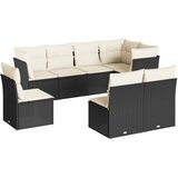  8-dijelni set vrtnih sofa od poliratana s jastucima crni | shoptok.hr