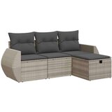 vidaXL 4-dijelni set vrtnih sofa s jastucima svijetlosivi poliratan | shoptok.hr